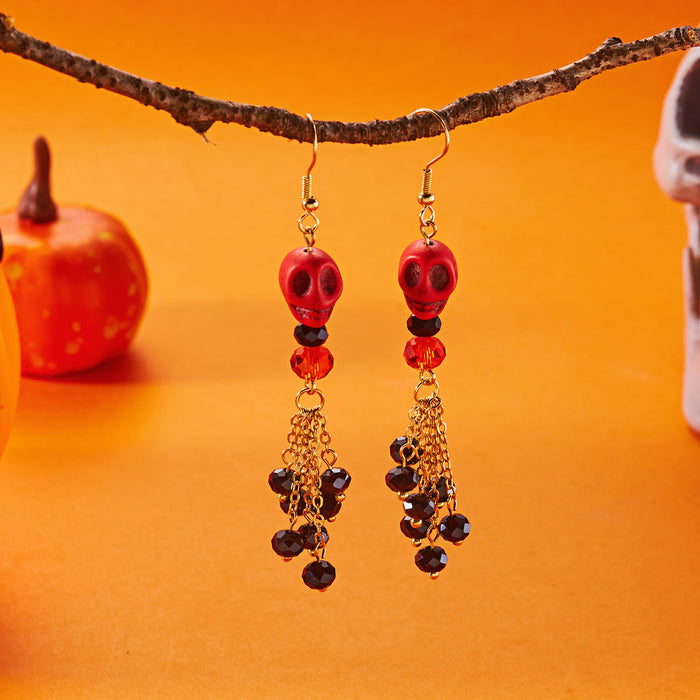 Wholesale  series earrings with funny atmosphere skull tassels