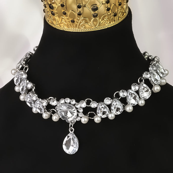 Wholesale Diamond-encrusted Pearl Necklace New Exaggerated Accessories