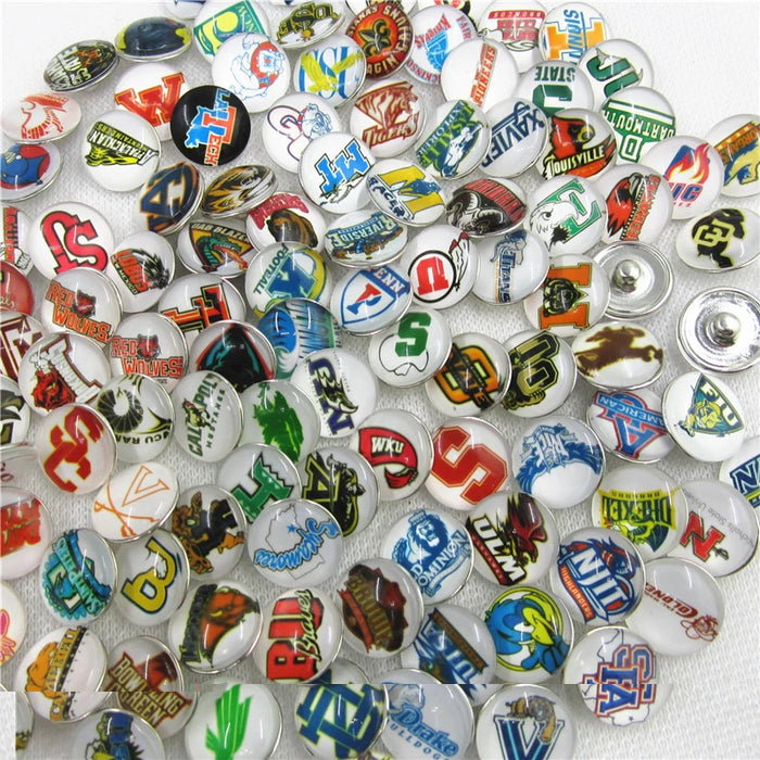 Wholesale  18mm snap button University League team logo
