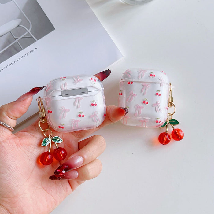 Wholesale Cherry-themed wireless Bluetooth earphone cases