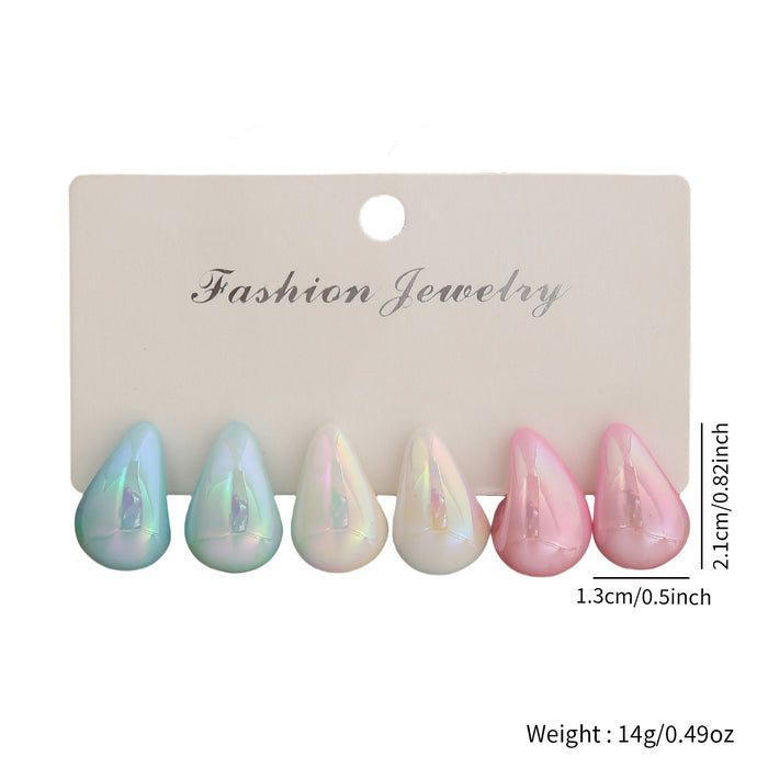 Wholesale Colorful water droplet earrings, fashionable and luxurious style earrings