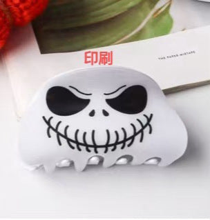 Wholesale Acrylic  Ghost Face Hair Claw Clip Double Sided Orange Back Bun Clip For Women S Everyday Styling