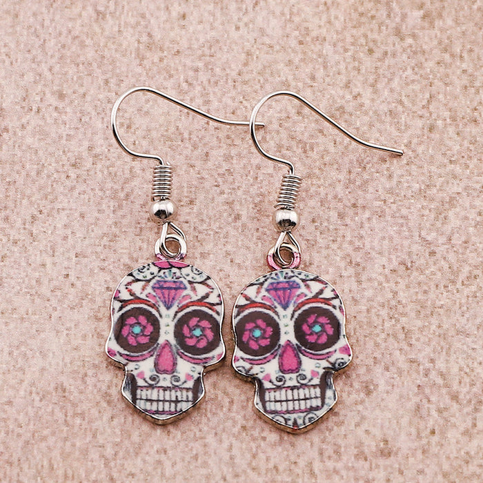 Wholesale Halloween Skull Alloy Earrings JDC-ES-Dagou005