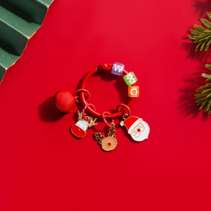 Wholesale Christmas  Metal Keychain Cute Cartoon Design