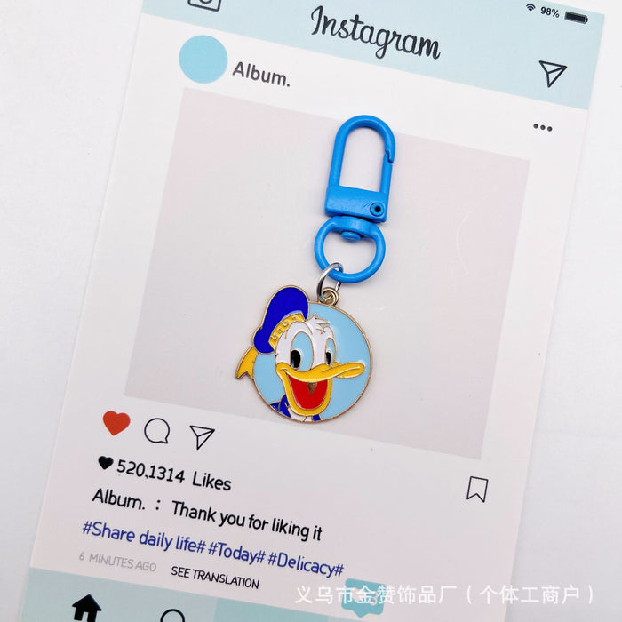 Wholesale Colorful keychain creative couple metal pendant bag ornaments cute cartoon