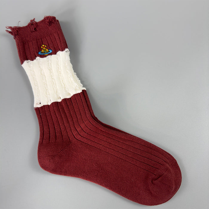 Wholesale Socks children embroidery retro warm wool socks thick outer wear
