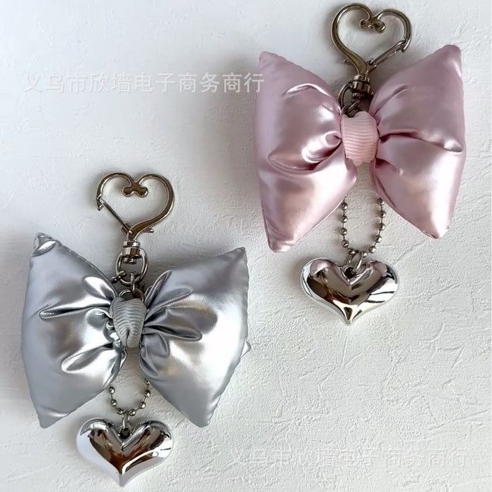 Wholesale Cotton bow heart keychain