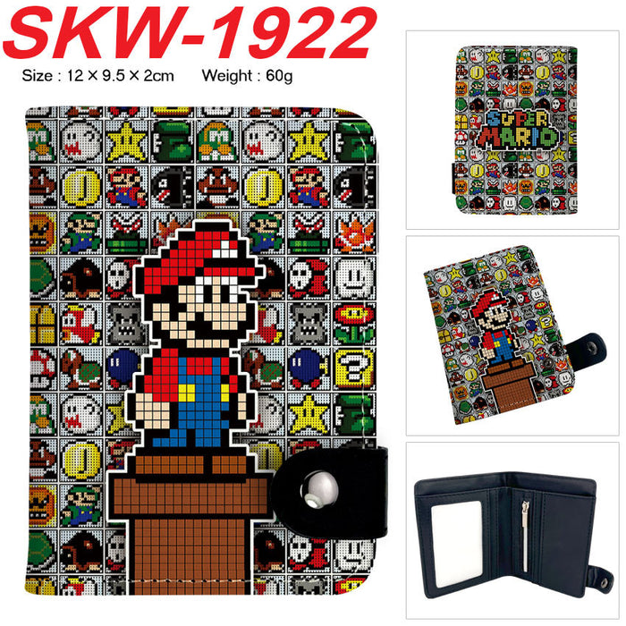 Wholesale Plumber Vertical Snap Wallet Anime Cartoon Two Layer Coin Purse PU Street Trend Accessory Casual Gift For Game Fans