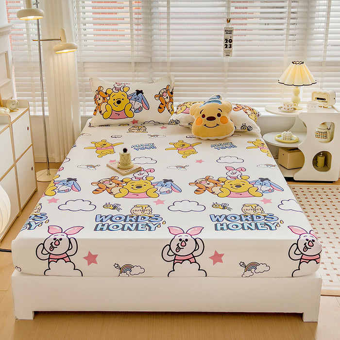 Wholesale A-level Cloud Washed Cotton Cute Cartoon Girl Heart Dormitory Bed Sheets JDC-SEE-AiErMei008