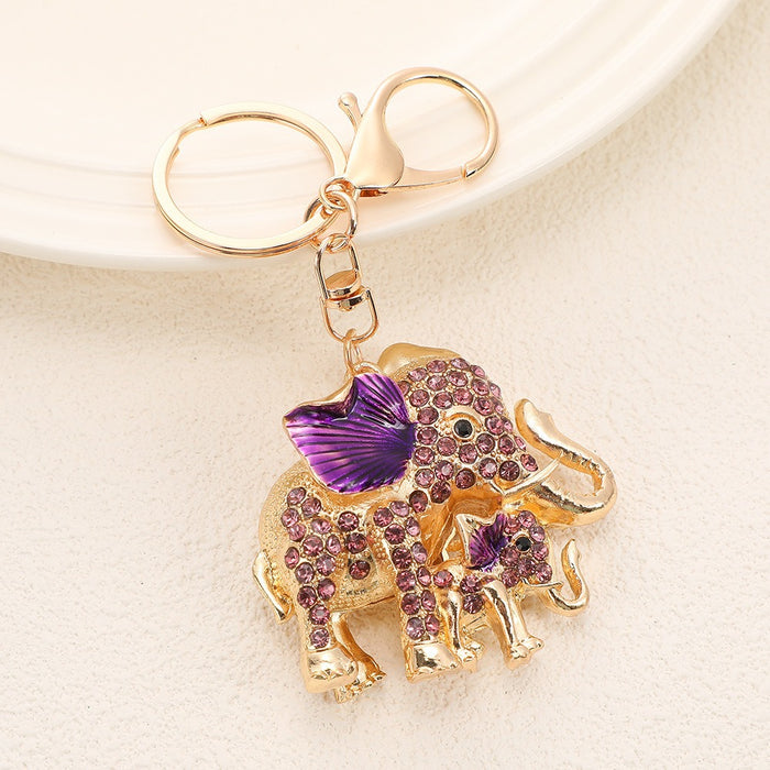 Wholesale Elephant Rhinestone Keychain Decorative Fashion Accessory