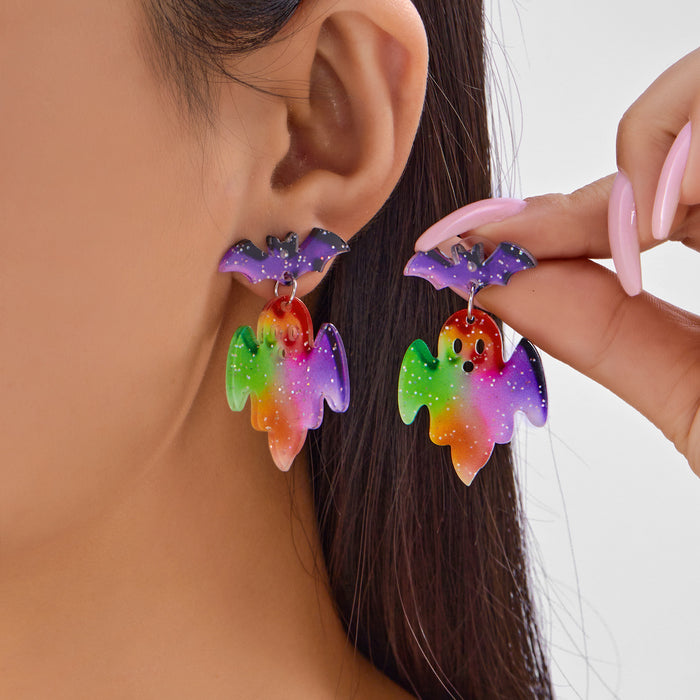 Wholesale Gothic  earrings funny horror atmosphere ghost pumpkin plate ear hook jewelry