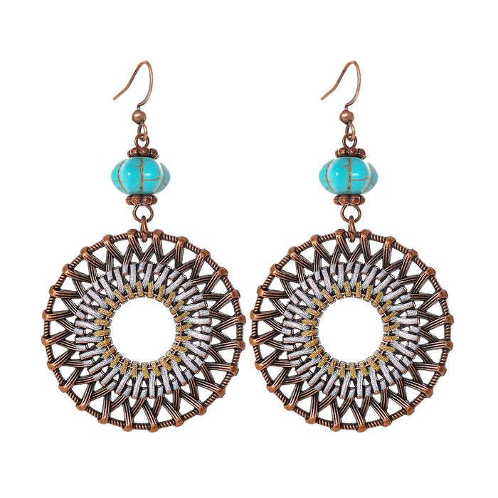 Wholesale Zinc Alloy Tassel Earring Set 12 Pairs - Vintage Ethnic Style Jewelry MOQ≥2