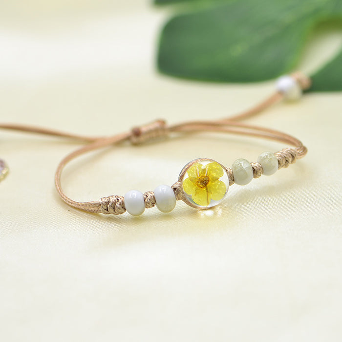Wholesale Ball Dried Flower Plant Real Flower Bracelet