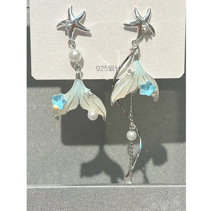 Wholesale Asymmetric long earrings with exquisite temperament and ear accessories