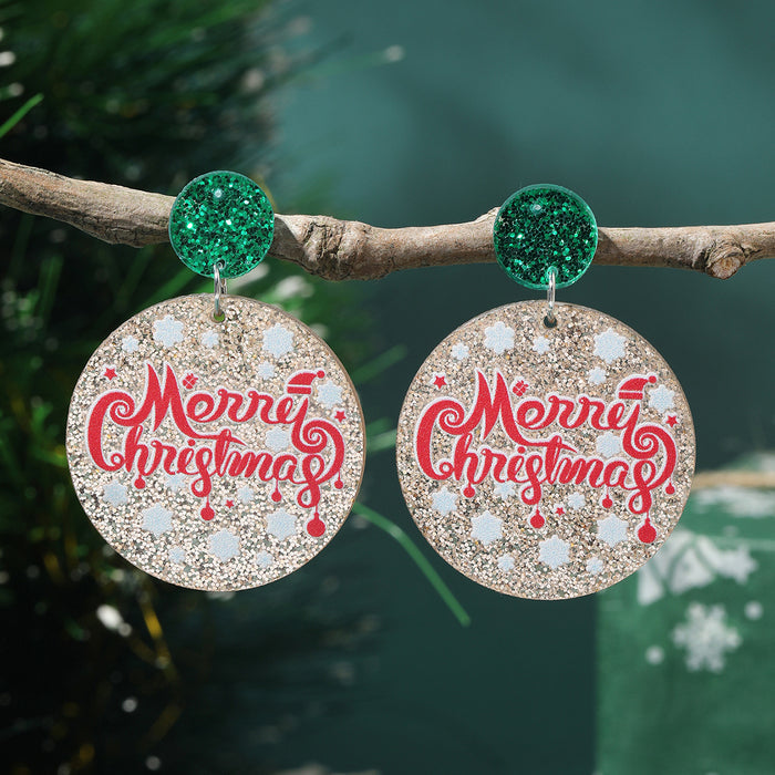 Wholesale Christmas tree earrings love acrylic earrings