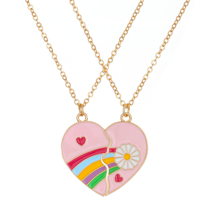 Wholesale Alloy Love Rainbow Necklace Set JDC-NE-QingWen002