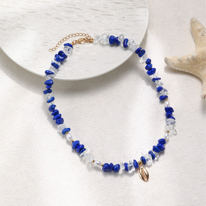 Wholesale Crabs, seahorses, starfish, seashells, soft pottery woven necklace, natural stone bracelet for women