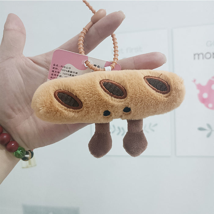 Wholesale Cartoon Baguette Croissant Plush Doll Pendant Doll Bread Keychain School Bag Pendant