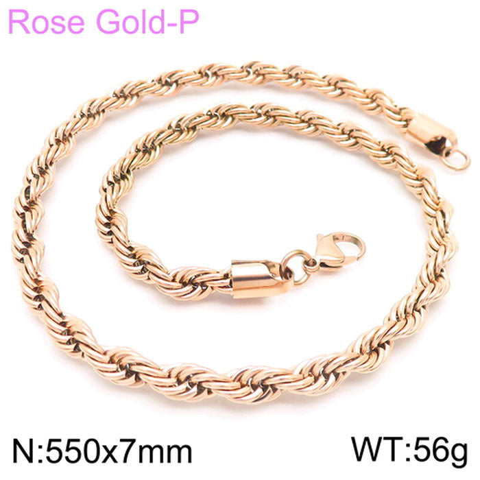 Wholesale Trendy Twist Chain Necklace Titanium Steel Jewelry