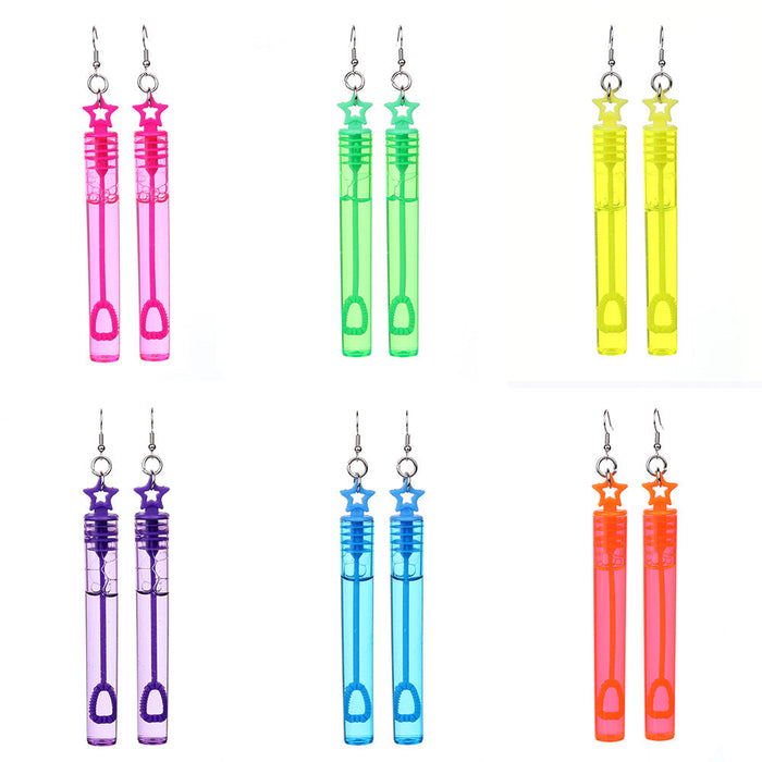 Wholesale Earrings Resin Colorful Pentagram Mini Test Tube Bubble Wand JDC-ES-niqing022