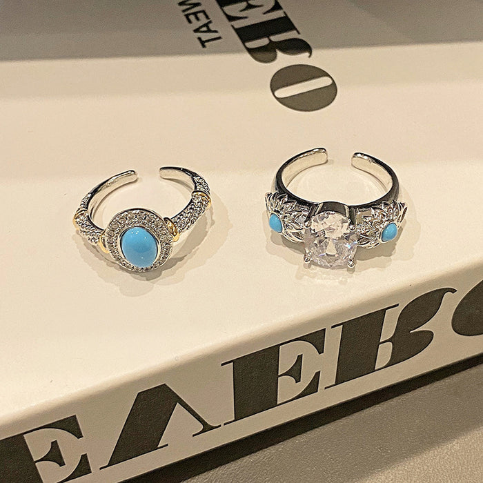 Wholesale Minimally designed light luxury ring with a fashionable and high-end feel, slightly inlaid with oval light luxury ring accessories