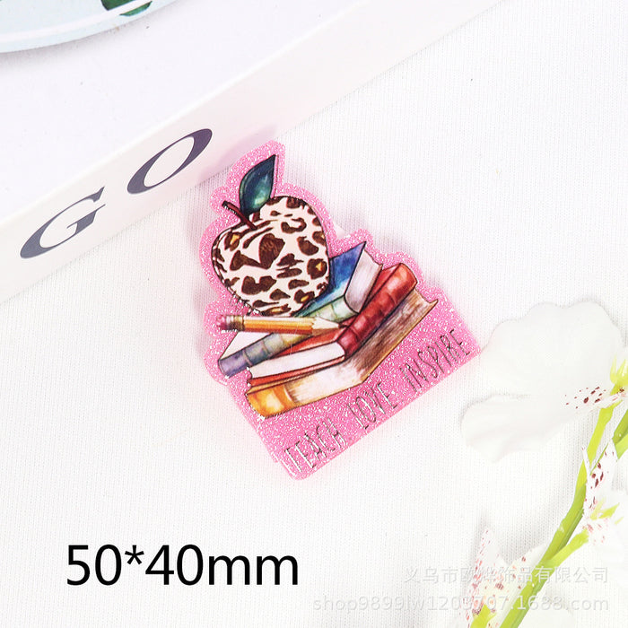 Wholesale Cartoon Rainbow Love Beverage Acrylic Pin DIY Patch Accessories JDC-FK-OuYie008
