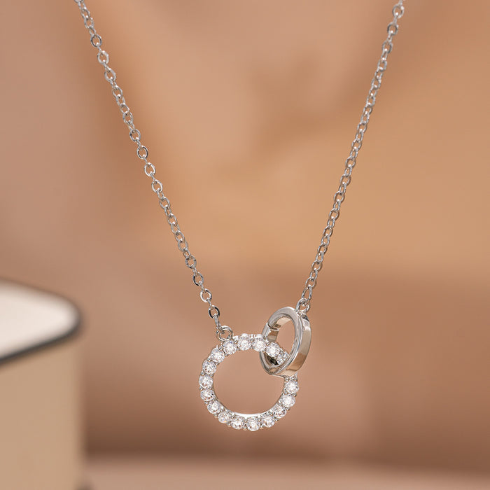 Wholesale necklace women's summer accessories small double-ring Joker clavicle chain