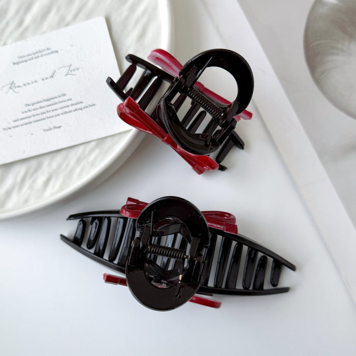 Wholesale Retro Red Large  Bow Hair Clips
