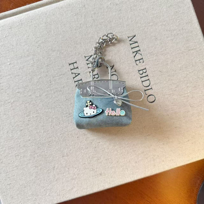 Wholesale Handmade leather small bag keychain