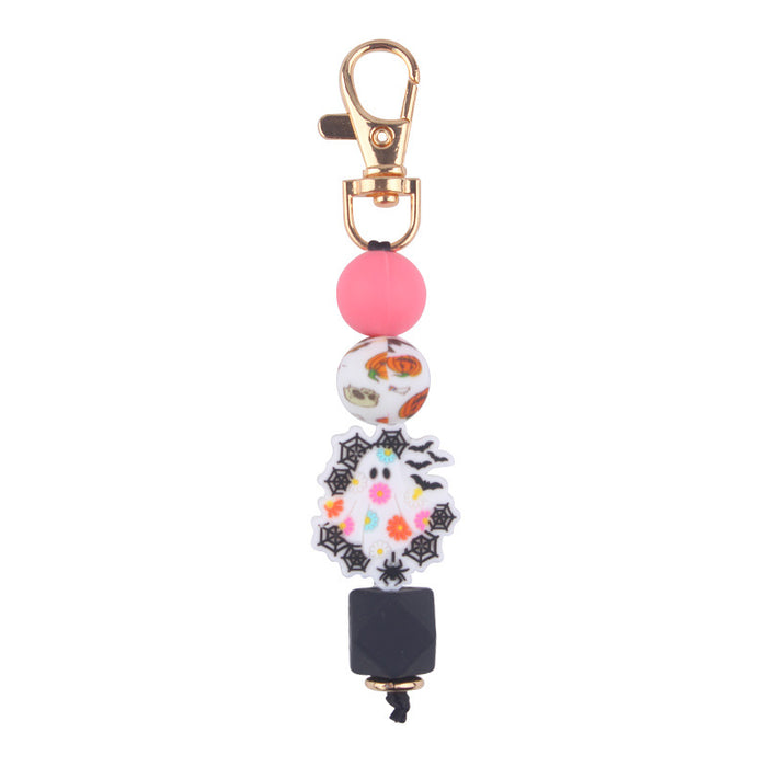 Wholesale Cartoon Halloween Silicone Bead Keychain JDC-KC-GuangTian040