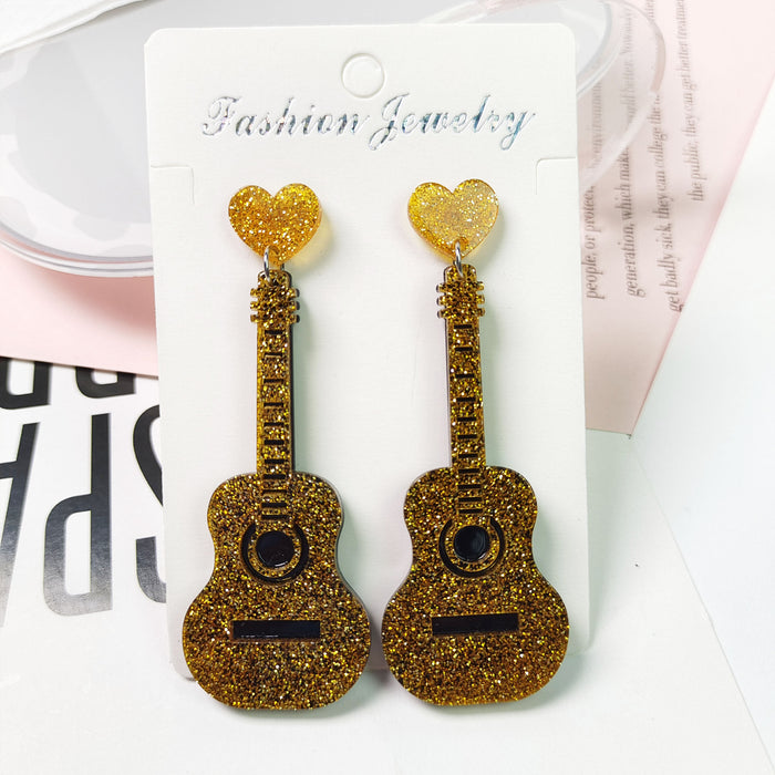 Wholesale Guitar Acrylic Earrings JDC-ES-JiaYi012