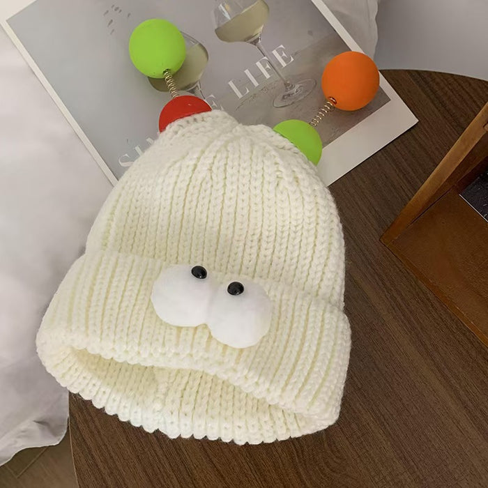 Wholesale Cartoon Big Eyes Small Monster Wool Hat for Children Autumn and Winter Cute Cute Funny Couple Knitted Hat