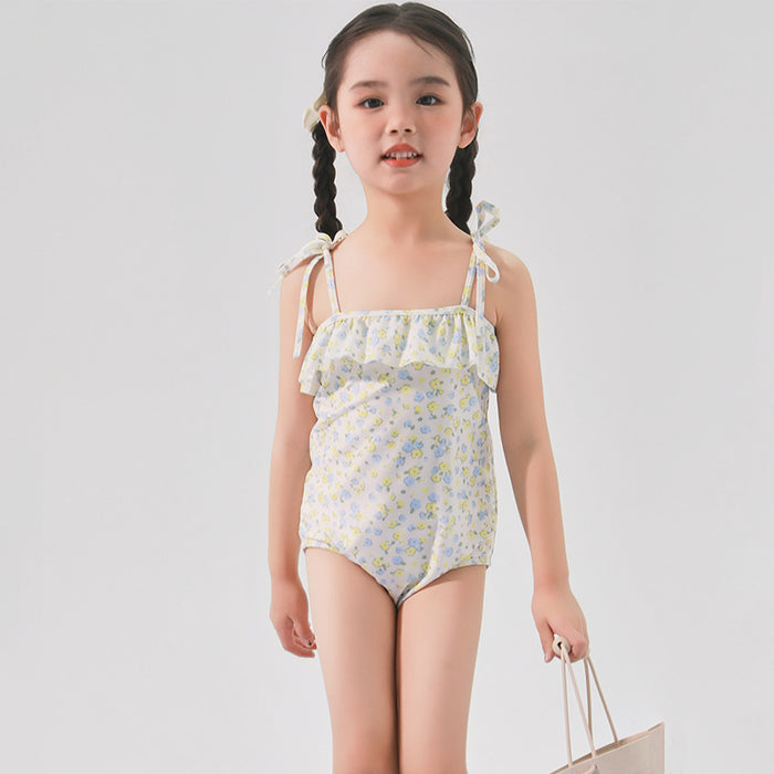 Wholesale Children's Swimwear Girls Children's Polyester Sling Small  Floral  Baby Little Girl Swimwear