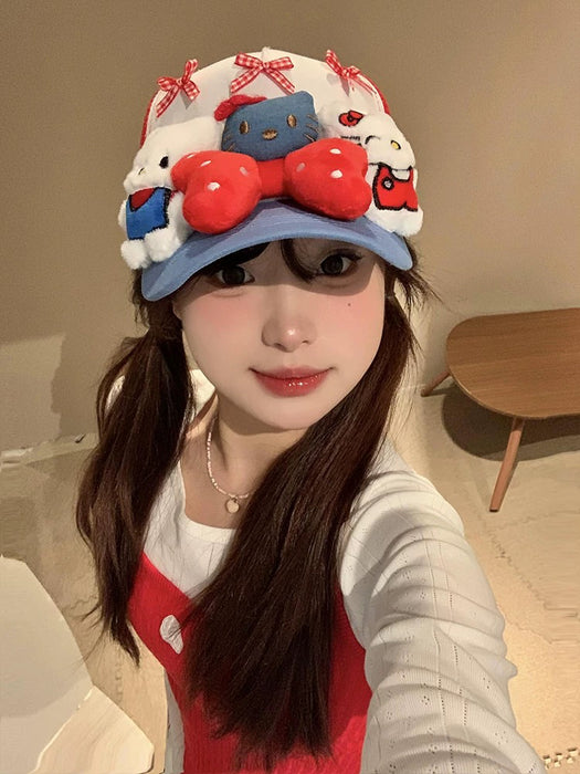 Wholesale Cute Cat Bow Cap Children Small Breathable Baseball Cap