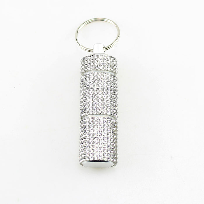 Wholesale Alloy Diamond Mini 2-section Pill Bottle Keychain JDC-KC-TouMS057