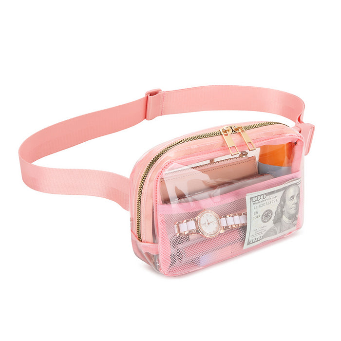 Wholesale PVC Waterproof Transparent Sports Waist Bag Messenger Bag JDC-SD-HanDuo004