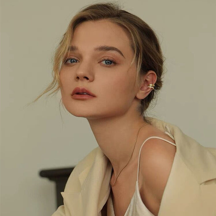 Wholesale Pure silver ear clip, simple and compact without ear holes. Exquisite retro style ear bone clip