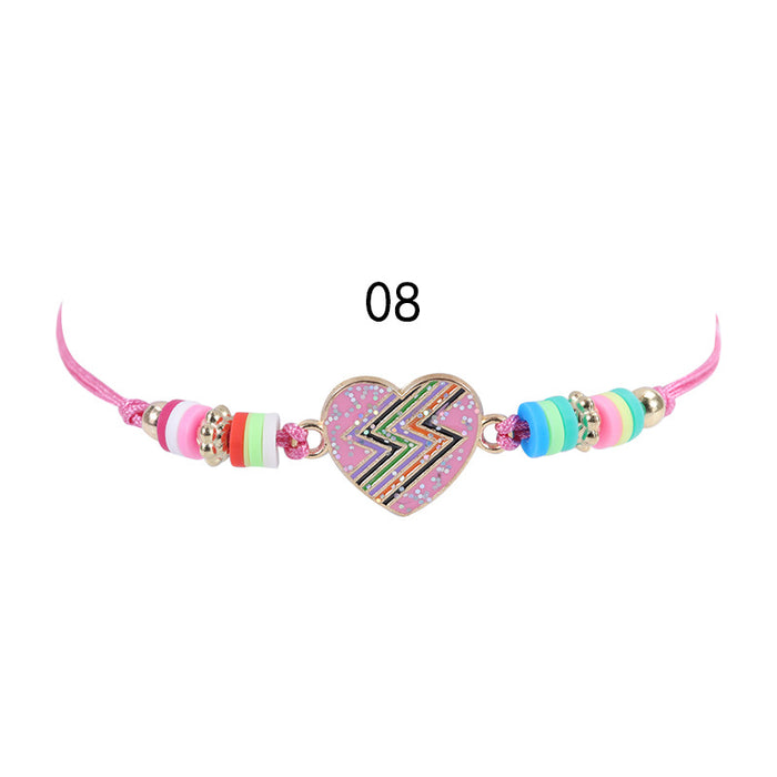 Wholesale Colorful Polymer Clay Braided Children's Bracelets JDC-BT-YiYe043