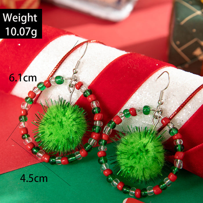 Wholesale Christmas tree bow color earrings women' s personality bell Christmas innovative series earrings