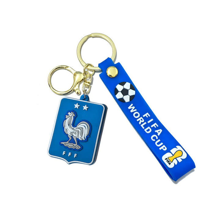Wholesale 10pcs World Cup National Team Pvc Soft Keychain