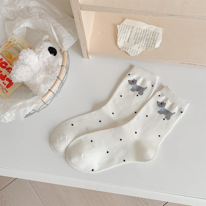 Wholesale Cotton socks with cute mid tube and versatile pile socks