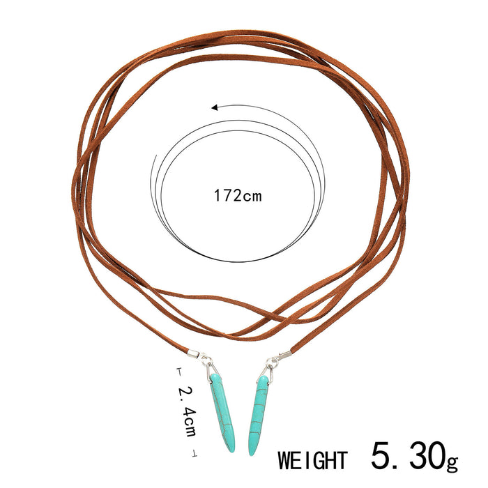 Wholesale Turquoise Retro Ethnic Style Long Necklace