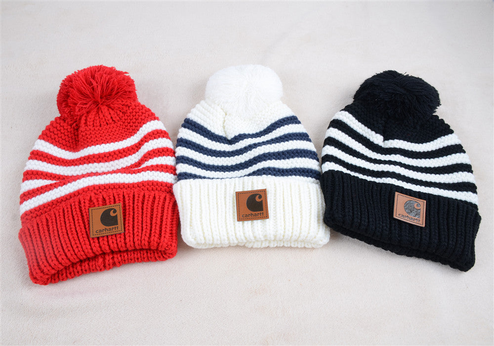 Wholesale Knitted Hats Striped Woolen Hats (F) JDC-FH-KuT015