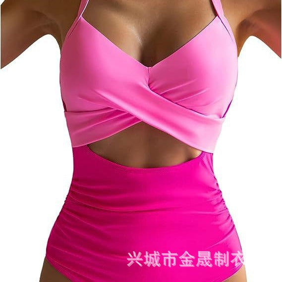 Wholesale Jumpsuit sexy women's swimsuit backless tight cross tie bikini