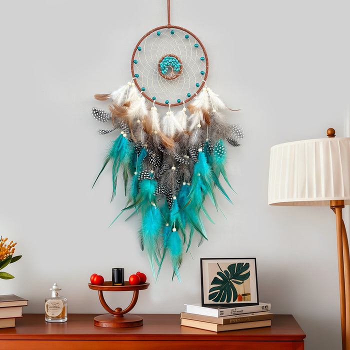 Wholesale Crystal Feather Dreamcatcher Handmade Tree of Life Room Decor MOQ≥2