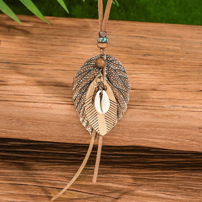 Wholesale Retro Bohemian Tassel Pendant Necklace Zinc Alloy Electroplated Geometric Pendant MOQ≥2