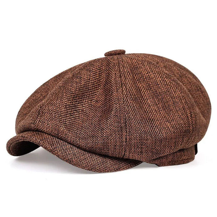 Wholesale Octagonal Hat Linen Cap  Retro Beret