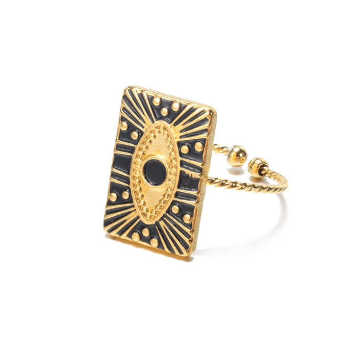 Wholesale Retro Inlaid PeacocK Turquoise Stainless Steel Ring