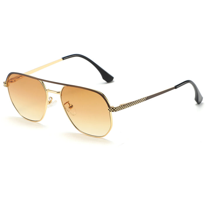 Wholesale New anti blue light sunglasses with high-end feel, multi-color double beam sunglasses, fashionable metal optical frame