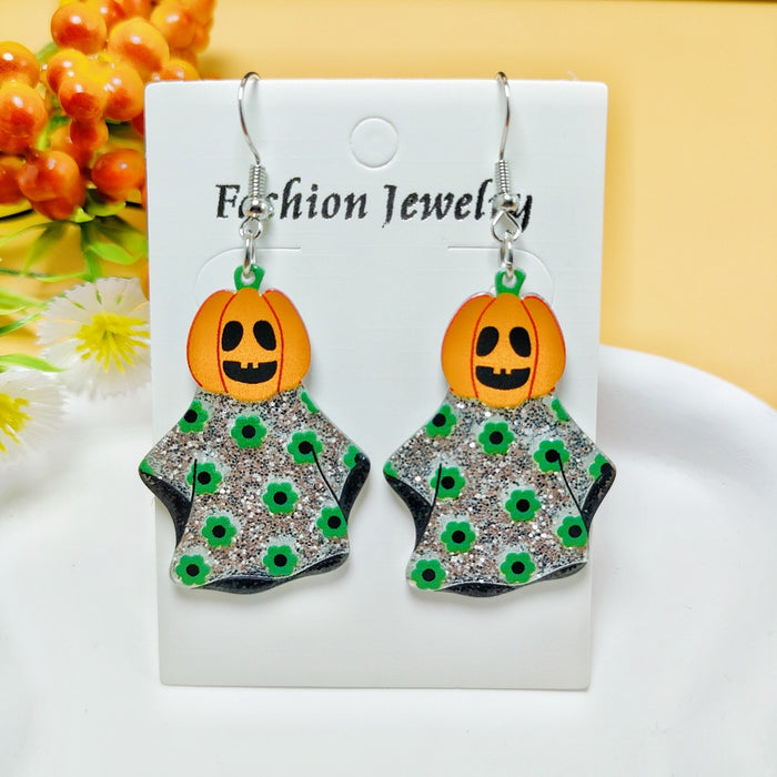 Wholesale Halloween Ghost Style Acrylic Earrings JDC-ES-QiYu002